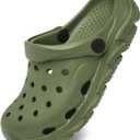 Toddler Kids Clogs for Boys Girls Comfortable Slip on Sandals Beach Pool Slipper (1 Big Kid, Army Green)