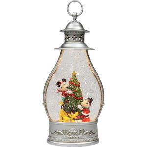 Disney Christmas Snow Globe Lantern with Mickey & Minnie LED Lighted Water Spinning Glitter Lantern Battery Operated Holiday Decoration (14 Tall) by Moments in Time