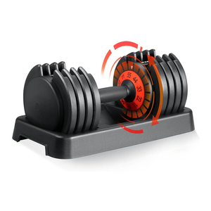 SKOK 25/55 lbs Pair or Single Adjustable Dumbbells Set, Adjustable Weights Dumbbells Set for Men and Women with Anti-Slip Fast Adjust Weight by Turning Handle,Black Dumbbell with Tray