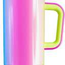 Meoky 50 oz Tumbler with Handle, Tumbler with Lid and Straw, Insulated Stainless Steel Travel Mug, 100% Leak-proof, Keeps Cold for 36 Hours or Hot for 12 Hours (Carnival)