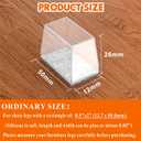 Rectangle Chair Leg Protectors for Hardwood Floors,16 PCS Silicone Covers to Protect Wood Tile Floors Felt Pads Furniture Leg Caps Reduce Noise. Easy to Move.(Clear,0.5 x 2 Inch,Rectangular)