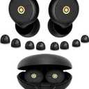 Noise Cancelling Ear Plugs for Sleeping, Travel & Work - 50dB Reusable Silicone Earplugs with 8 Soft Ear Tips, Snore Stopper & Portable Case - Airplane Essentials, Concerts, Focus(Black)