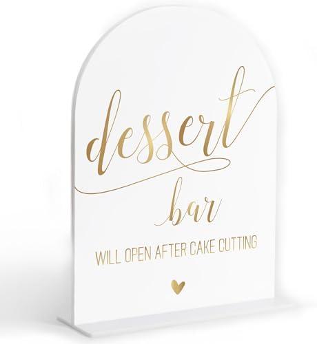 Dessert Bar Sign, White Arch Acrylic Wedding Sign, Dessert Table Decor, Wedding Reception Decorations, Bridal Shower Decor, Centerpiece Table Decorations Party for Bride and Groom-2