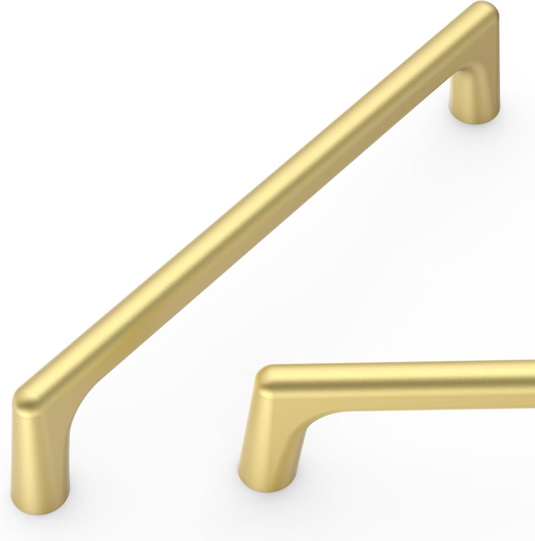 Amerdeco 30 Pack Brushed Gold Cabinet Pulls 5 Inch(128MM) Hole Centers Kitchen Cabinet Handles Hardware Kitchen Handles for Cabinets Cupboard Handles Drawer Pulls ZH0041