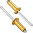2 x Wensilon (200 Pcs) 3/16"x5/8" Golden Aluminum blind pro Rivets,Golden Aluminum Grip and Steel Mandrel