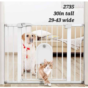 29"-45" Baby Gate, No Drilling Auto Close Dog Gate Indoor, White