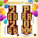 Queekay 8 Pcs Prom Column Standup Photo Booth Decorations 2026 Prom Backdrop Balloon Boxes Cardboard Decoration Column for Party College, 11.8 x 44.9 Inch(Maroon, Gold)