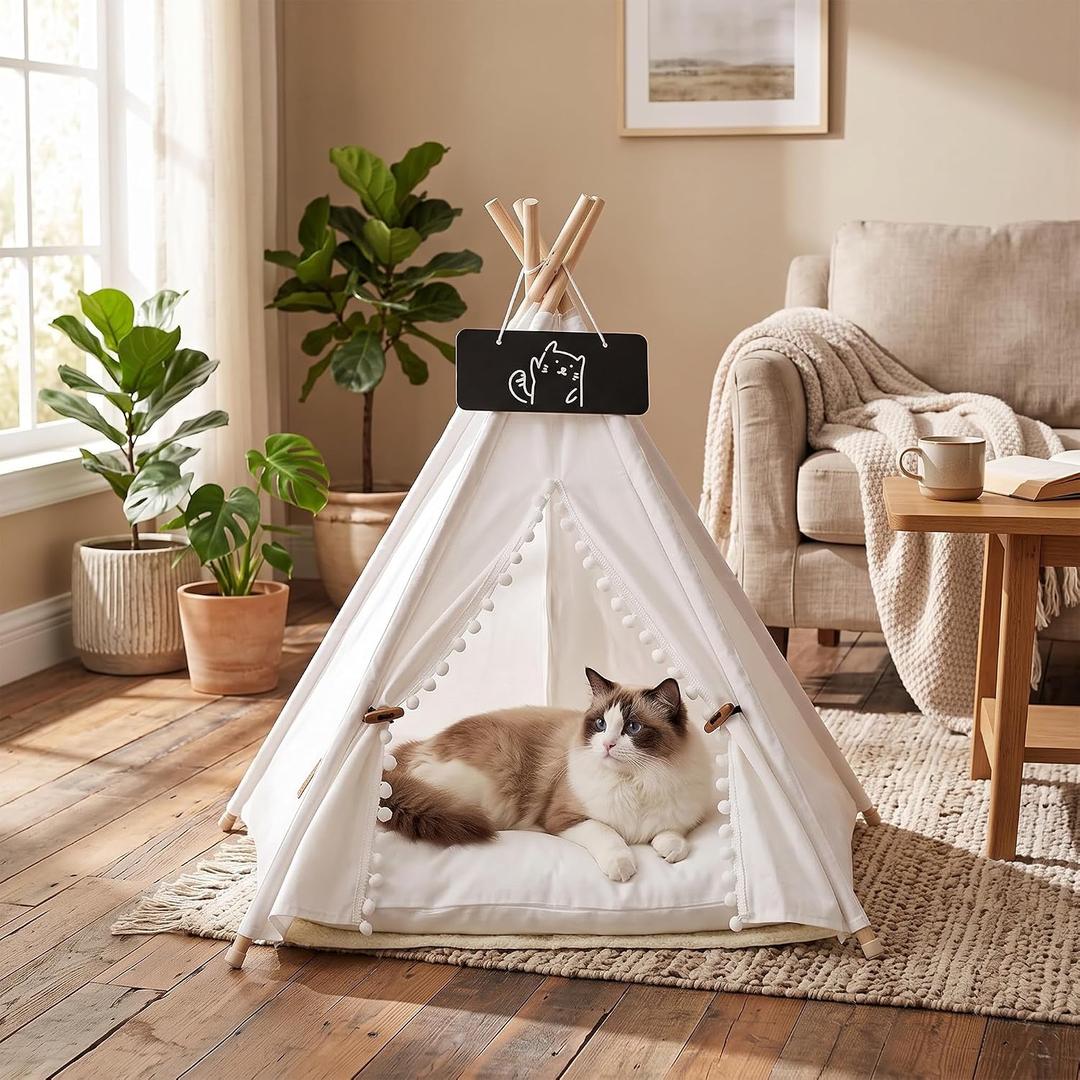Dog & Cat Tent, Cat Houses for Indoor Cats, Washable Cat or Dog Houses