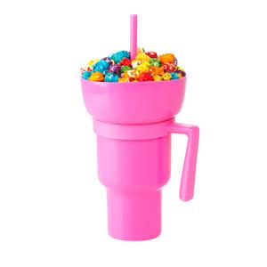 Fun Express Snack & Drink 2-in-1 Combo Pink Reusable Tumbler Cups
