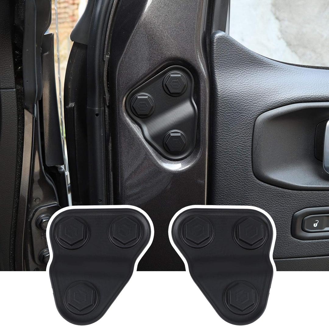 2PCS Door Screw Protector Cover Trim for 2018-2021 Jeep Wrangler JL JLU, for 2020-2021 Jeep Gladiator JT (Black)