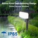 Solar Lights Outdoor Waterproof IP65, Super Bright LED, 2CCT 4 Lighting Modes 3000K/6500K Selectable, Solar Powered Yard Garden Solar Spot Lights for Outside Landscape Auto On/Off -2 Pack