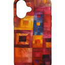 iPhone 16 Max Quilt Theme and Patchwork, Multicolored Knitting Case