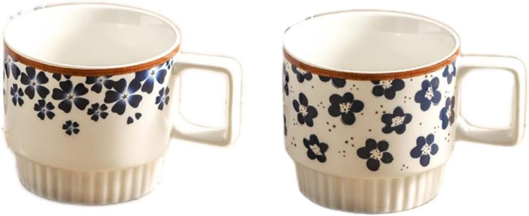 Ceramic Coffee Mugs 12 oz, Cups Set of 2, Mug for Coffee Milk Latte Cappuccino Tea, for Office Home shwasher Microwave Freezer SafeBlue