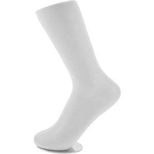 Zerodeko Vinyl Sock Mannequin Foot Display Ankle Bracelet Sock Model Display Mold Female Foot Model for Retail Socks Jewelry Display Stand Short Stocking Toe Ring Chain Ankle Shoes White