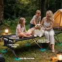 HOMECALL 34.1'' Heavy Duty Camping Cot for Adults, 500 lbs Capacity, Supports Up to 6.9ft, Military Folding Portable Cot with Carry Bag for Camping, Travel, Guest & Emergency Use, Black