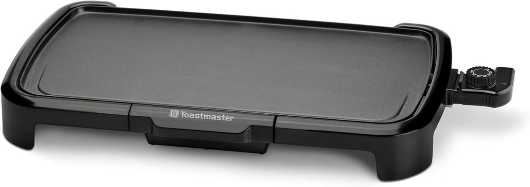 Toastmaster Electric Griddle - Flat Top Nonstick Griddle - Cookware for Breakfast & More - Skillet Griddle with Adjustable Temperature - Kitchen Appliance for Pancakes - 10" x 16" Cooking Surface