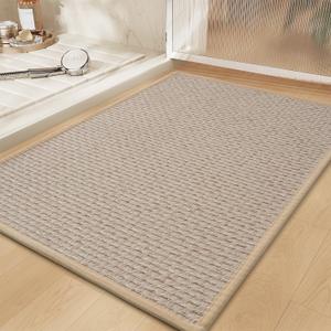 RESARE Non Slip Bath Mat - Machine Washable Bathroom Rug, Super Absorbent Quick Dry Bath Mat, Bath Rug Ultra Soft Rug for Bathroom Floor, 24"x35" Beige