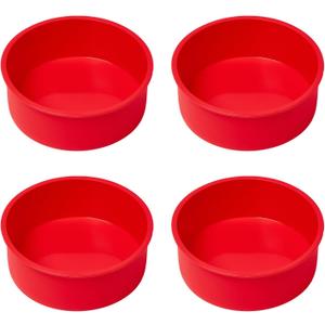 saphe Silicone 6 Inch Cake Pans - Round Baking Molds, Set of 4 Cake Molds for Layer Cake, Cheesecake, Rainbow Cake