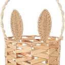 Basket with Handle Kids Cute Bunny Easter Basket Bunny Harvest Flowers Toys Mini Picnic Knitted Birthday Organiser