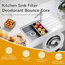 2 x 3 in 1 Kitchen Sink Drain Strainer and Stopper Combo,304 Stainless Steel Pop-up Kitchen Sink Stopper,Anti-Clog Kitchen Sink Bounce Core Strainer Basket Filter for US Standard 3-1/2'' in Drain