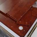 HOMCOM Computer Desk with Printer Cabinet, L-Shaped Corner Desk with Storage, Study PC Workstation for Home Office, Cherry