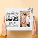 Couples Gifts for Girlfriend Boyfriend, Wedding Picture Frame, I Will Love You Until the Cows Come Home, 4x6 Inch Photo (Black)