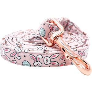 Elegant little tail Dog Leash, Dog Collar with Leash, Strong Dog Leashes Soft Cotton Handle Leash Holiday Durable Pet Leashes for Small Medium Large Dogs (Medium (Pack of 1), Bunny Pink)