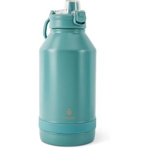 Manna Push Stainless Steel Bottle with Push-open Locking Lid and Sipping Spout - 64 Oz - Macaron Powder Coat