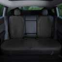 Rear Car Seat Covers Custom Fit for Tesla Model Y 2025 2020-2024 Breathable Interior Seat Cushion Protector All Season Protection (Without Logo) (Black Ice Silk)