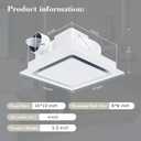 Orsong Bathroom Exhaust Fan 10" Panel Ultra Quiet without Light(8x8 Mount), 110CFM, 4" Duct for Bathroom/Garage/Home