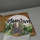 Sattiyrch Welcome Sign for Front Door Round Wood Sign Hanging for Farmhouse porch Door Decoration (White)