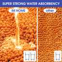 ACCUMTEK Striped Orange Bathroom Rug Set 3 Pieces Ultra Soft, Non Slip Chenille Toilet Mat, Absorbent Plush Shaggy Bath Mats for Bathroom, Bedroom, Kitchen (2'8"x1'8"+2'1'5"+U Shape 2'x1'8")