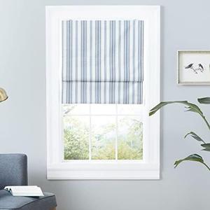 Exclusive Home Ricardo Total Blackout Roman Shade, 27"x64", Blue