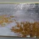 Large 3D Textured Abstract Framed Wall Art for Living Room- Hand Painted Gold and White Abstract Oil Painting for Office-Large Modern Wall Decor for Corridor Stairwell Ready to Hang 32X48inches, 32x48inches x1
