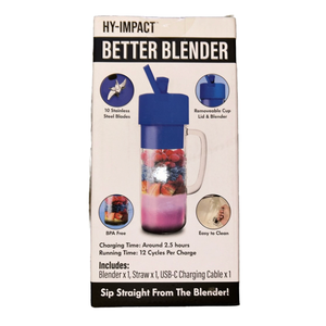 Better Blender Turbo Power USB Rechargeable 16 Oz