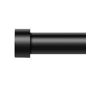 VOIIY Curtain Rods for Windows 66 to 120 Inch(5.5-10 Feet),Black 1'' Diameter Drapery Rods with End Cap Style Design,Modern Adjustable Heavy Duty Curtain Rod,Size:36''-120''