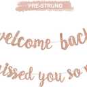 Rose Gold Welcome Back We Missed You So Much Banner,NO DIY,for Welcome Home Celebration Decorations Family Gathering,Back to School Events Military Homecoming Decoration