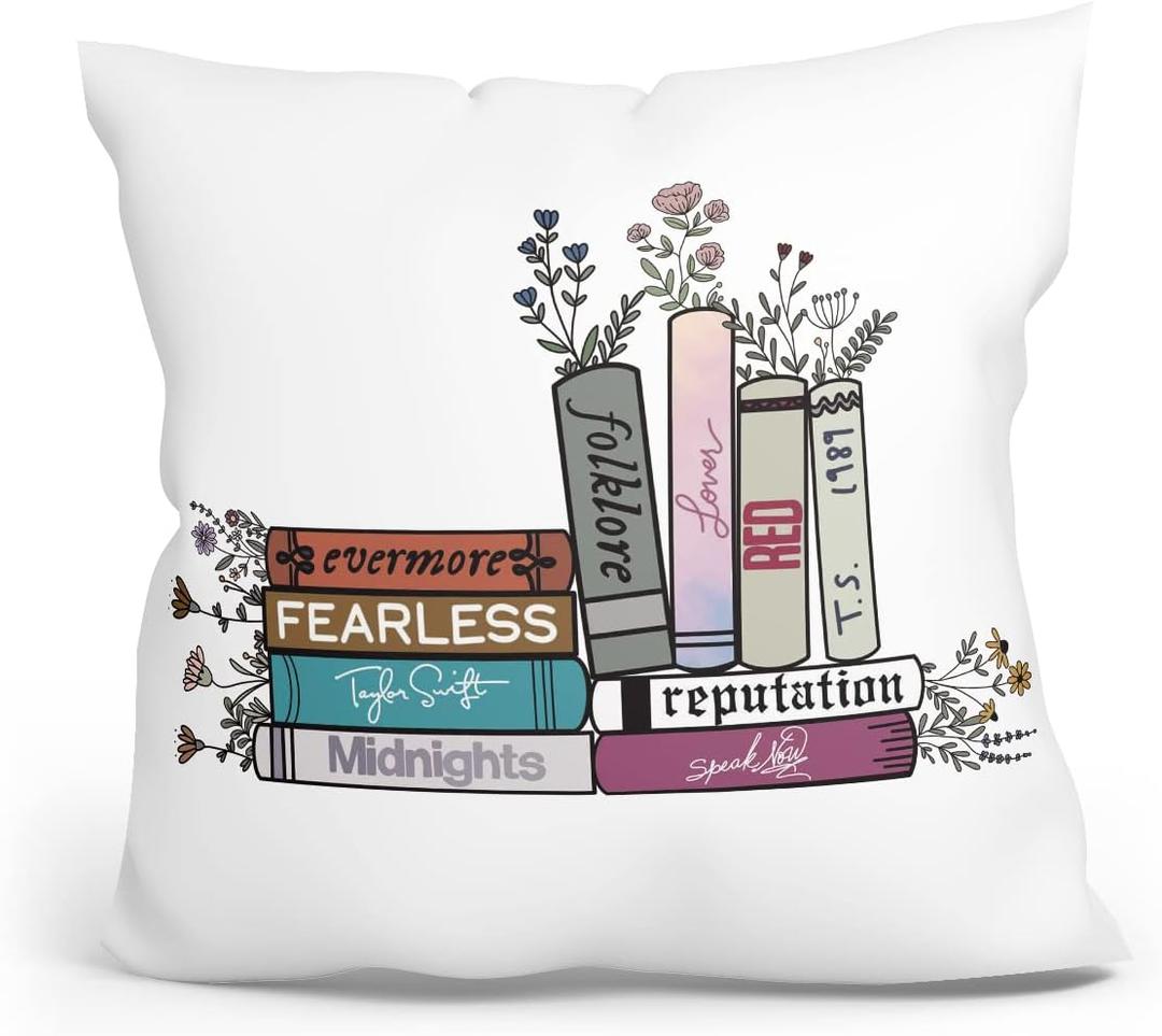 gfuhlre Pillow Covers, 18x18 Pillow Cover, Throw Pillow Covers, Music Album Gift Book Decorative Square Cushion Covers Pillowcase, Home Decorations for Couch Bed