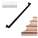 Wall Handrail 2ft for Stairs Steps,Square Metal Staircase Handrail,Black Galvanized Industrial Iron Hand Rail for Indoor & Outdoor Wall Mount Support,Iron Banister Rail, Safety Grab Handle