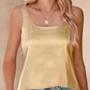BLENCOT Women Satin Tank Top Casual Camisole Summer Shirt Basic Fashion Dressy Sleeveless Blouses S-2XL (S)