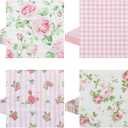 80Pcs Pink Floral Napkins, 6.5 In Vintage Flower Napkin 2 Ply Spring Napkins Decorative Napkin for Decoupage, Tea Party Decoration, Birthday, Valentines, Wedding