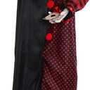 Haunted Hill Farm Pop-Up Two-Headed Clown Halloween Animatronic with Light-Up Eyes for Scary Indoor or Covered Outdoor Halloween Decorations, Battery Operated Halloween Props for Home or Haunted House