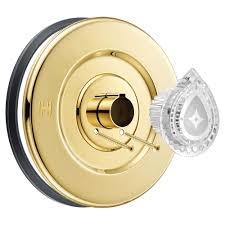 Enhon Tub and Shower Trim Kit, Shower Trim Compatible with Moen Chateau T470 Single Handle Tub/Shower Standard Valve, Escutcheon Screws Tube and Handle (1 Pack, Gold)