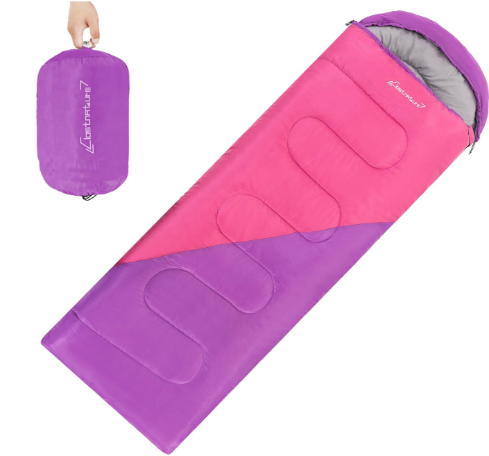 Clostnature Sleeping Bag for Adults and Kids - Lightweight Camping Sleeping Bag for Girls, Boys, Youths, Ultralight Backpacking Sleeping Bag for Cold Weather - Compression Sack Included(Left Zipper) (3 Lbs, Black)