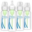 Dr. Brown's AntiColic Options+ Narrow Glass Baby Bottle with Level 1 Slow Flow Nipple, BPAFree, 8 oz/250 mL, 0m+, 4Pack