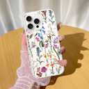 KANGHAR Magnetic Made for iPhone 16 Pro Case Clear Compatible with MagSafe Flowers Floral Pattern Soft TPU Bumper Shockproof Anti-Scratch Phone Cover for iPhone 16 Pro Cases(B)