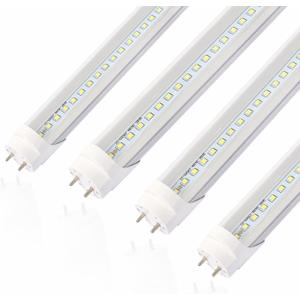 BMXKPO 2FT LED Tube Light, T8 T10 Type A+B LED Light Bulb,12W 5000K,1560LM High Bright, Replacement 24 Inch F20T12 Fluorescent, Double Ended Power, Clear Cover, 4 Pack