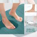 Yimobra Teal Bath Mat, Super Soft Absorbent Memory Foam Bathroom Rug Non Slip, Quick Dry, Machine Washable Floor Carpet for Tub Shower, Home Decor Accessories, 24x17