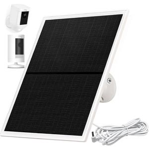 Solar Panel Charger for Ring Camera,10W Solar Charger Compatible with Ring Stick Up Cam Battery and Spotlight Cam Battery,Not for Spotlight Plus/Pro, Barrel DC3.5mm Plug (White)