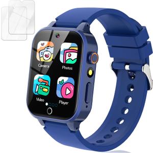 Vakzovy Smart Watch for Kids with 39 Puzzle Games HD Camera MP3 Player Audiobook Video Pedometer Habit Tracking Learn Card Flashlight Kids Smart Watch Boys Gift for 5-12 Year Old Boys Toys